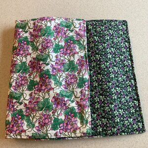 Buffet Scarf Table Runner Reversible Patterns Grapes & Leaves  Purple Green